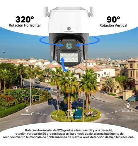 Cámara de Seguridad 4MP*2 Ultra HD, Cámara Inalambrica Wifi P10