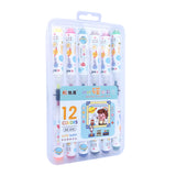 PACK 6 PLUMONES DUO KAWAII  CON 12 COLORES