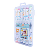 PACK 6 PLUMONES DUO KAWAII  CON 12 COLORES