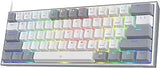 Fizz Rainbow Blanco/Gris: 60%, Ingles, Alambrico, Mecanico Red Switch + Luz Rainbow