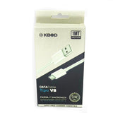 Cable cargador y transmisor de datos de USB a tipo V8, 2.4A Kbod TKBSV8